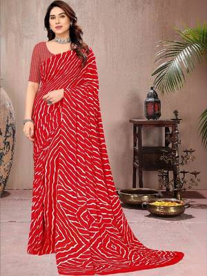 Leheriya poly georgette leheriya saree 4