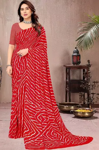 Leheriya poly georgette leheriya saree