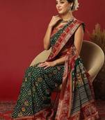 Bandhani zari pure georgette fusion bandhani saree