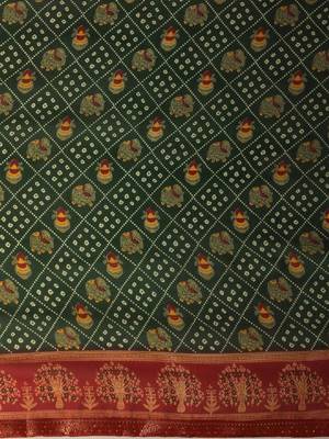 Bandhani zari pure georgette fusion bandhani saree 4