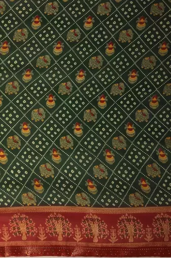 Bandhani zari pure georgette fusion bandhani saree