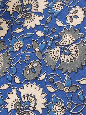 Navy blue premium cotton handblock printed blouse 5