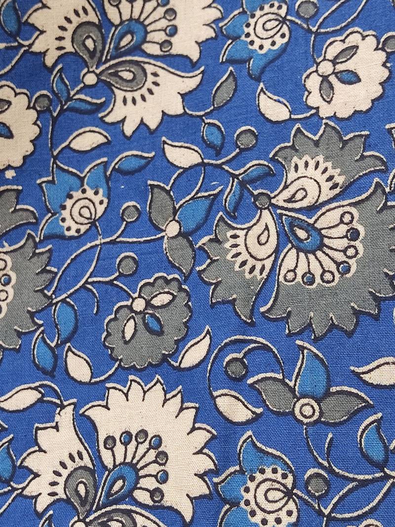 Navy blue premium cotton handblock printed blouse