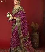 Bandhani zari pure georgette fusion bandhani saree