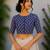 Navy blue premium cotton handblock printed blouse