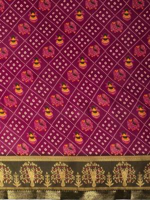 Bandhani zari pure georgette fusion bandhani saree 4