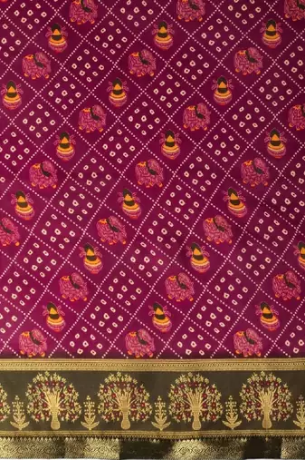 Bandhani zari pure georgette fusion bandhani saree