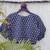 Navy blue premium cotton handblock printed blouse