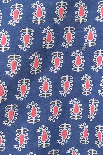 Navy blue premium cotton handblock printed blouse