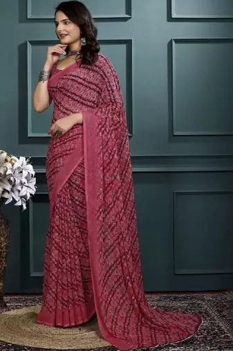 Leheriya poly georgette leheriya saree