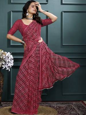 Leheriya poly georgette leheriya saree 4