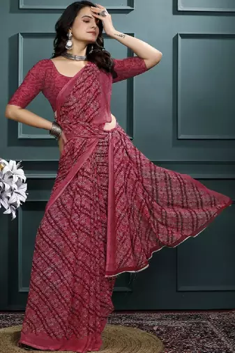 Leheriya poly georgette leheriya saree
