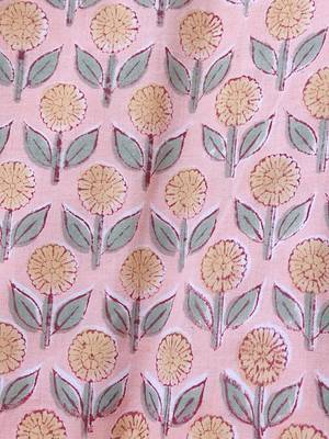 Pink premium cotton handblock printed blouse 5