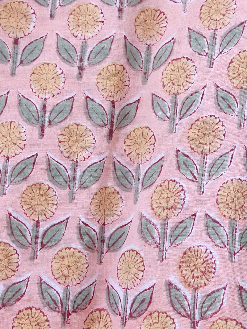 Pink premium cotton handblock printed blouse