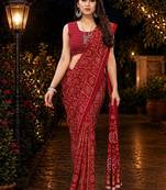 Bandhani poly georgette leheriya saree