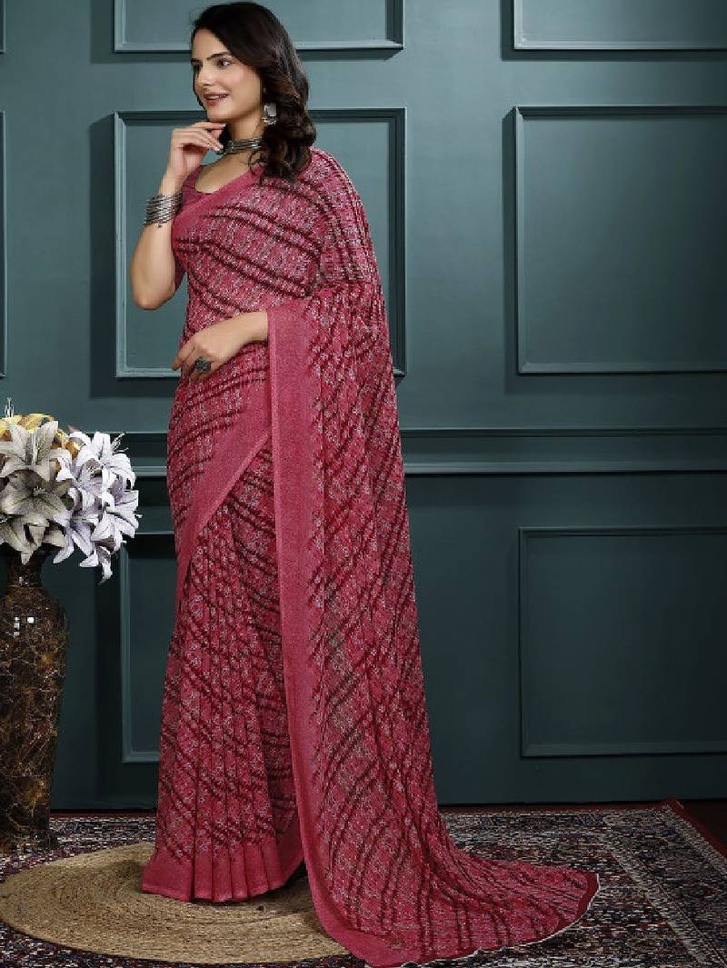 Leheriya poly georgette leheriya saree