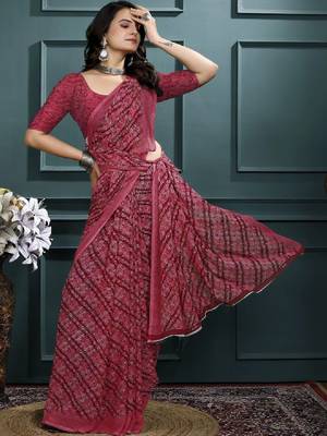 Leheriya poly georgette leheriya saree 4