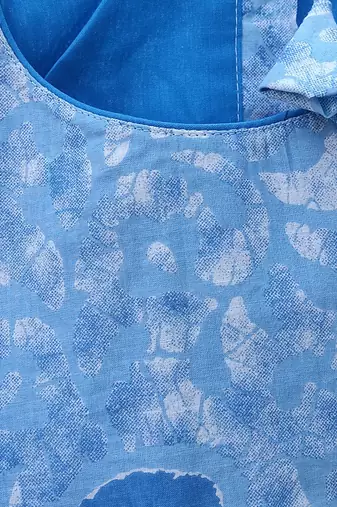 Sky blue premium cotton handblock printed blouse
