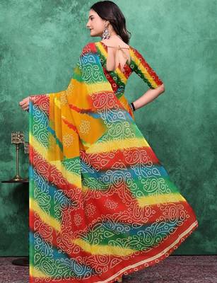 Bandhani poly georgette bandhani saree 2