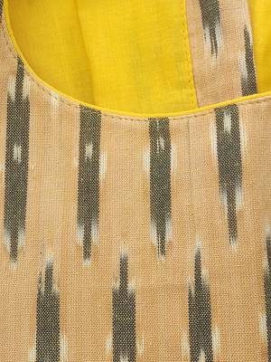 Yellow premium cotton handblock printed blouse 5