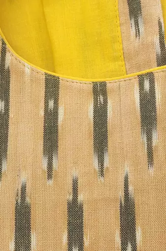 Yellow premium cotton handblock printed blouse