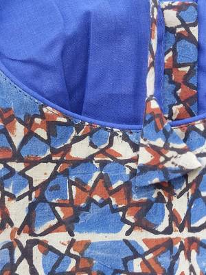 Blue premium cotton handblock printed blouse 5
