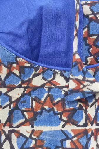 Blue premium cotton handblock printed blouse