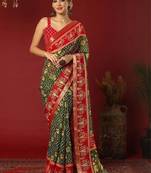 Bandhani zari pure georgette fusion bandhani saree