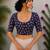 Blue premium cotton handblock printed blouse