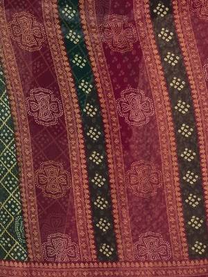 Bandhani pure chiffon fusion bandhani saree 4