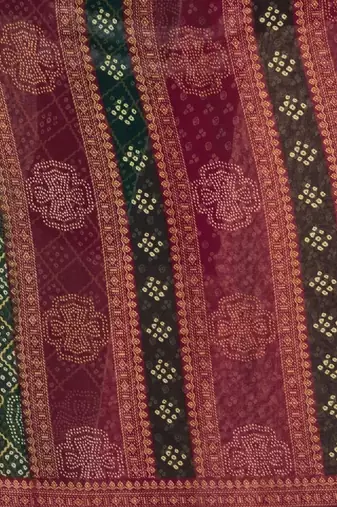 Bandhani pure chiffon fusion bandhani saree