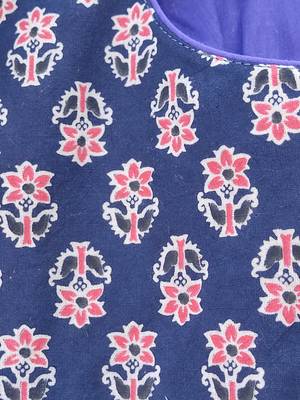 Blue premium cotton handblock printed blouse 5