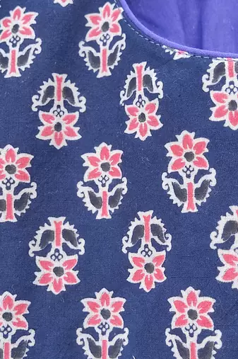 Blue premium cotton handblock printed blouse