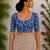 Blue premium cotton handblock printed blouse