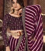 Leheriya zari pure georgette fusion leheriya saree