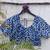 Blue premium cotton handblock printed blouse