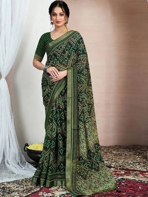 Bandhani pure chiffon fusion bandhani saree 1