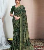 Bandhani pure chiffon fusion bandhani saree