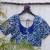 Blue premium cotton handblock printed blouse