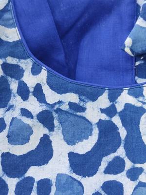 Blue premium cotton handblock printed blouse 5