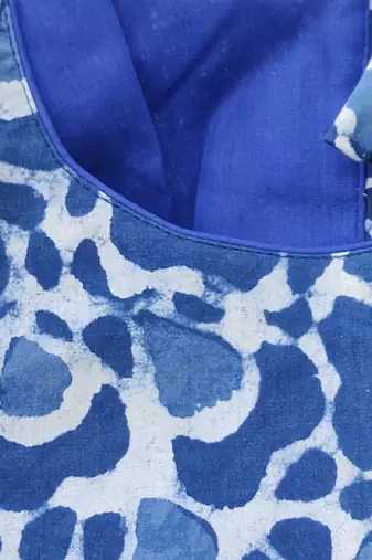 Blue premium cotton handblock printed blouse