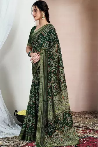 Bandhani pure chiffon fusion bandhani saree