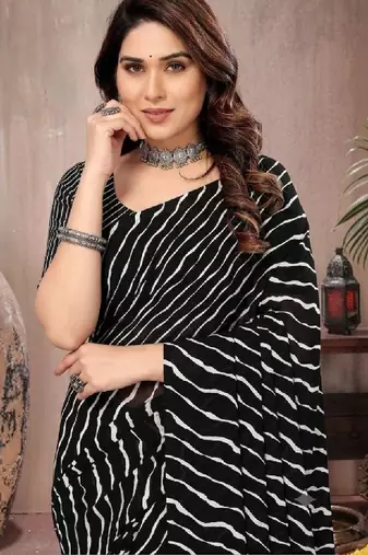 Leheriya poly georgette leheriya saree