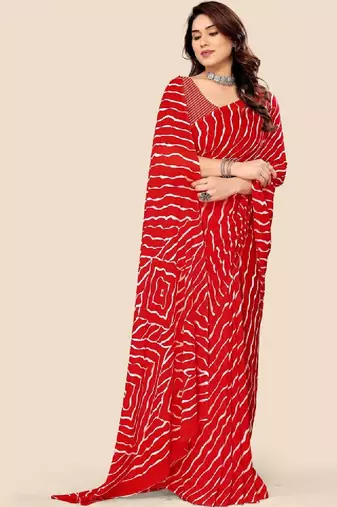 Leheriya poly georgette leheriya saree