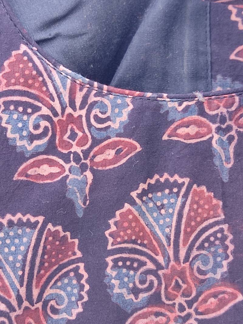 Grey premium cotton handblock printed blouse