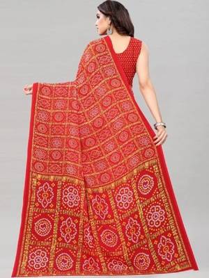 Bandhani poly georgette leheriya saree 2