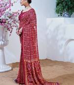 Bandhani poly georgette leheriya saree