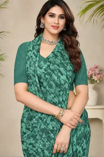 Leheriya poly georgette leheriya saree