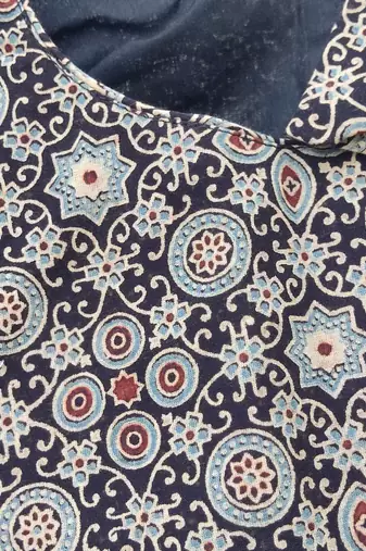Grey premium cotton handblock printed blouse