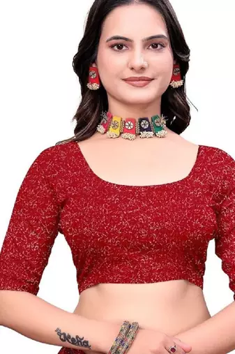 Floral poly georgette bandhani saree